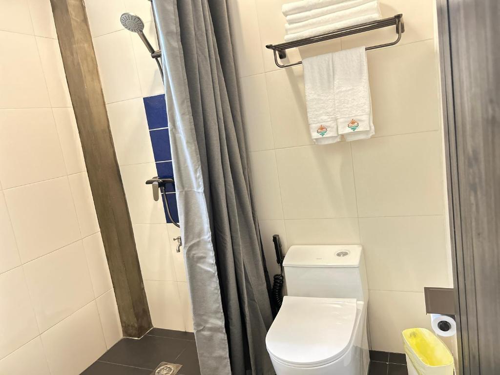 Shower and toilet